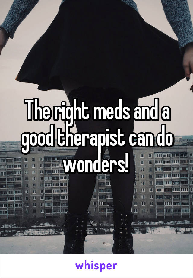 The right meds and a good therapist can do wonders! 