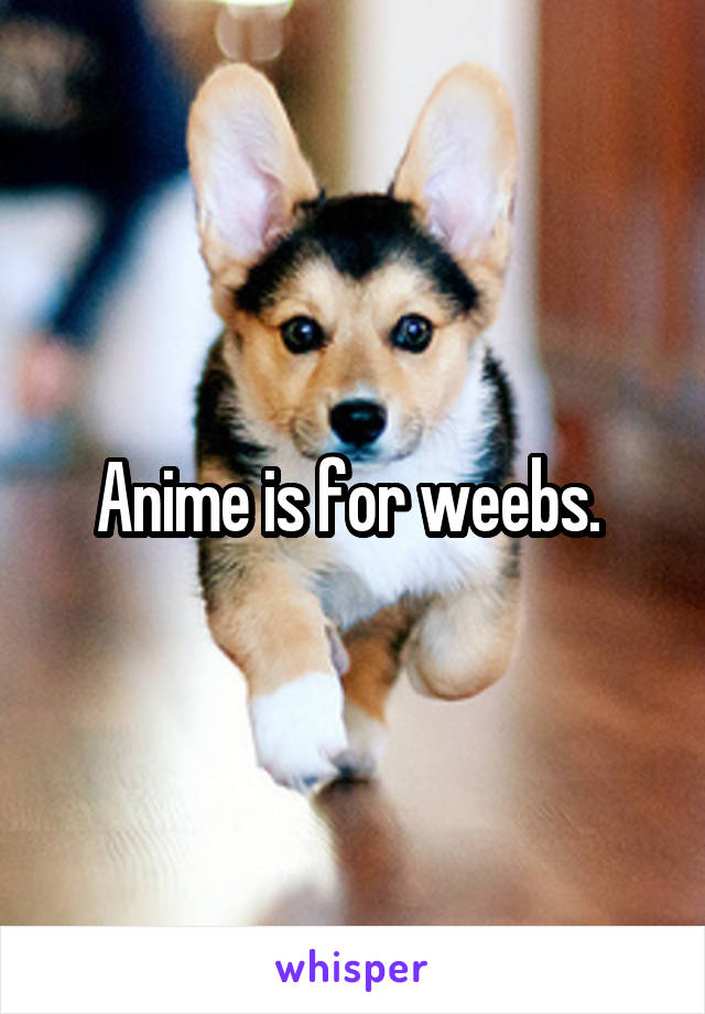 Anime is for weebs. 