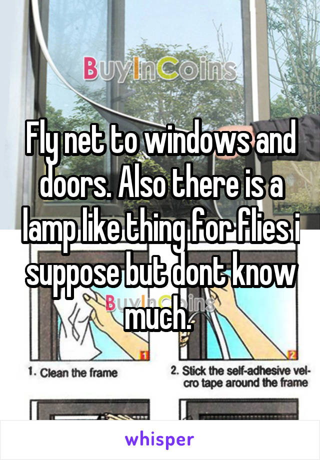 Fly net to windows and doors. Also there is a lamp like thing for flies i suppose but dont know much. 