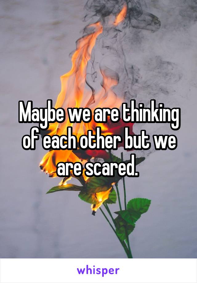 Maybe we are thinking of each other but we are scared. 