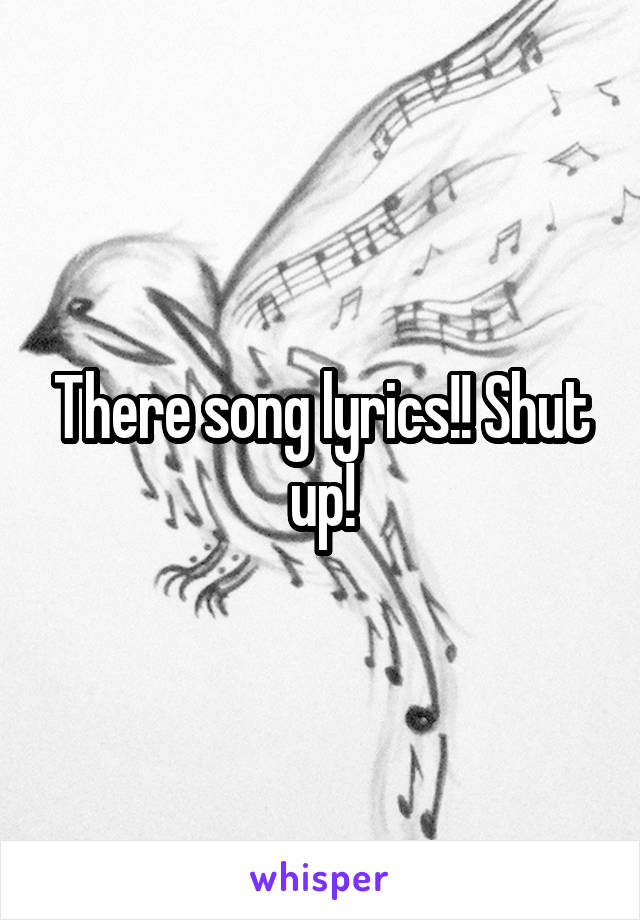 There song lyrics!! Shut up!