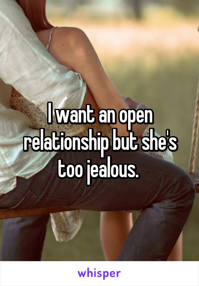 I want an open relationship but she's too jealous. 