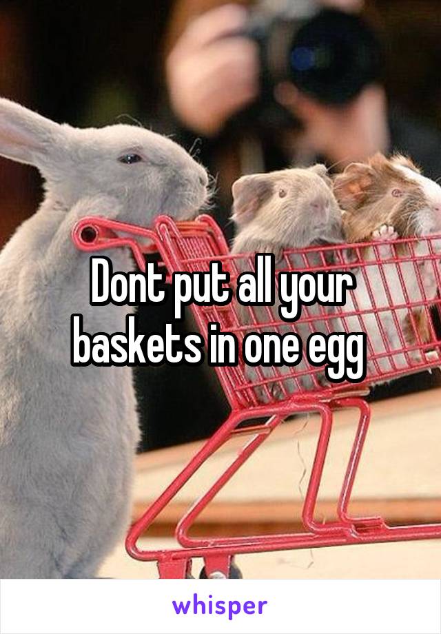 Dont put all your baskets in one egg 