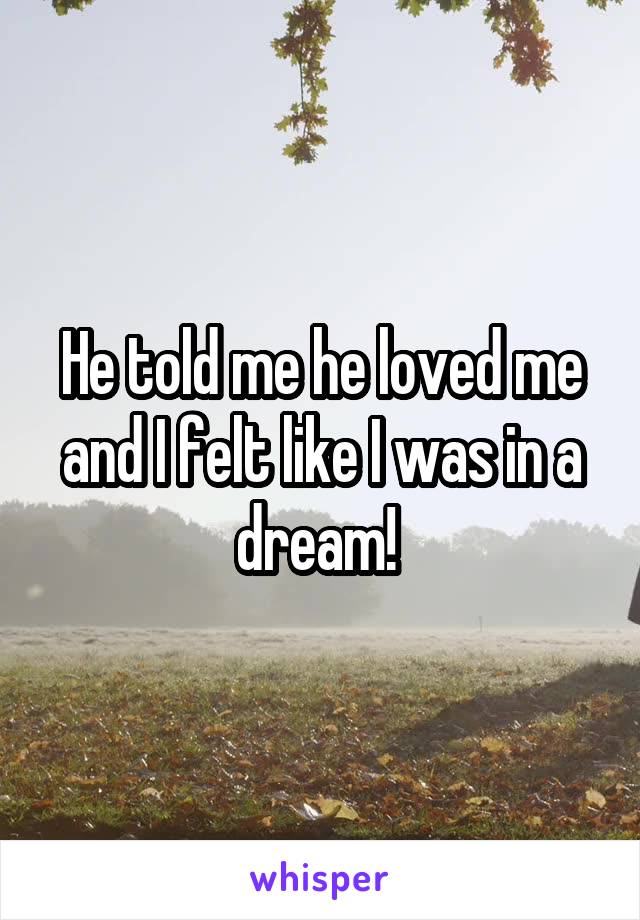He told me he loved me and I felt like I was in a dream! 