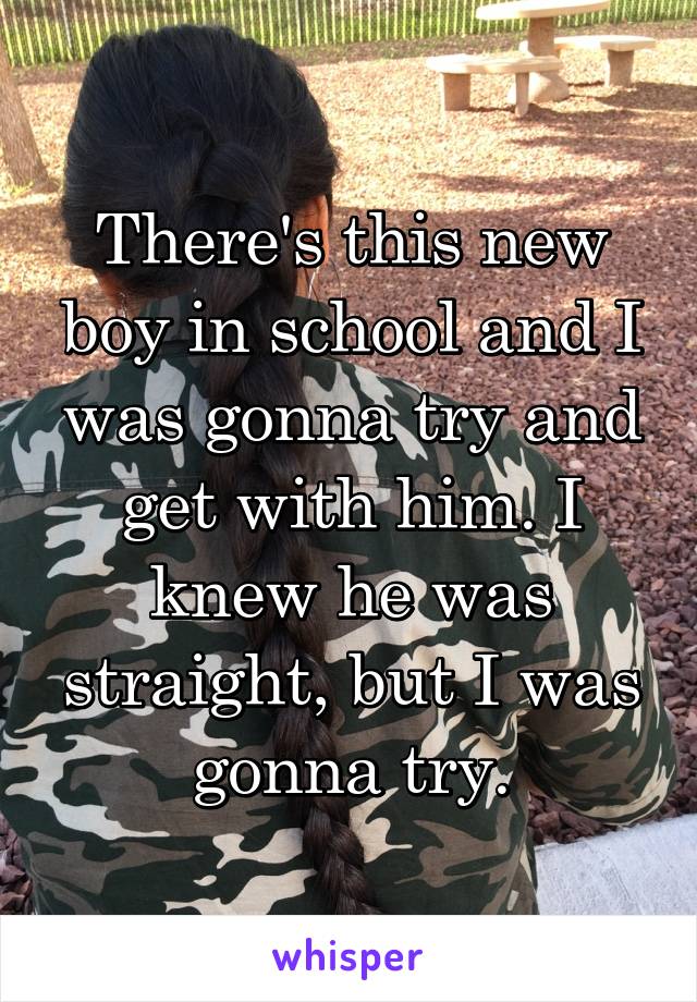 There's this new boy in school and I was gonna try and get with him. I knew he was straight, but I was gonna try.