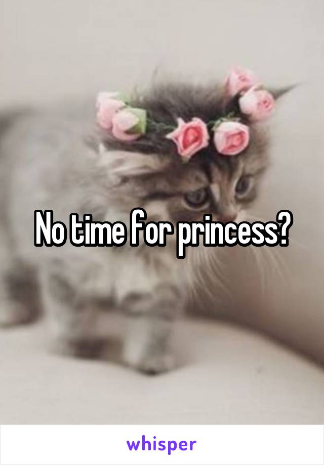 No time for princess?