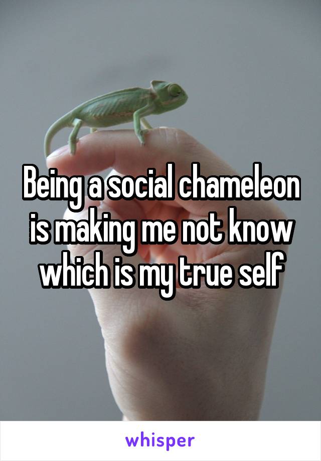 Being a social chameleon is making me not know which is my true self