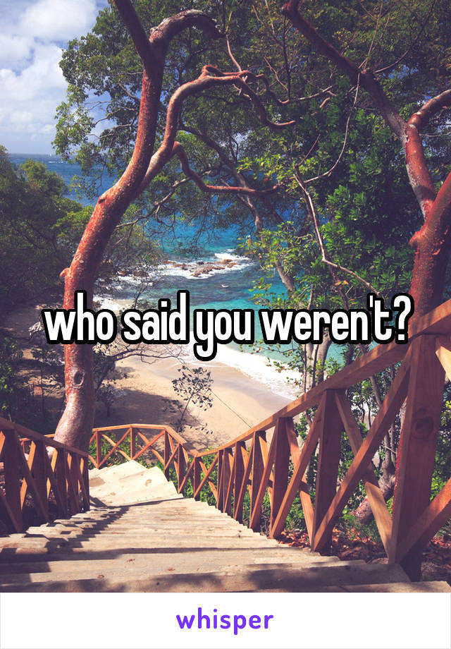  who said you weren't? 