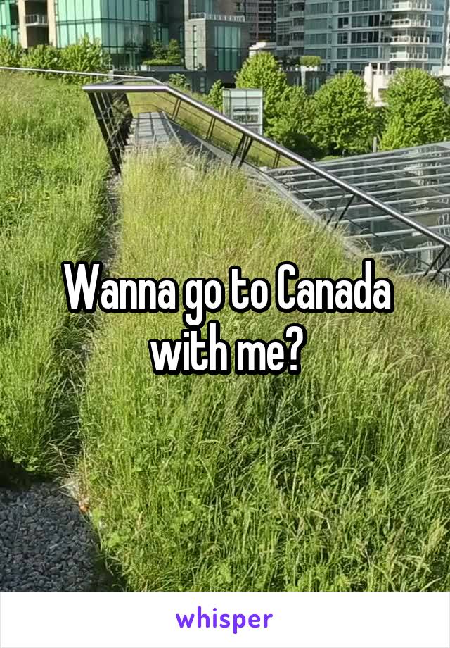 Wanna go to Canada with me?