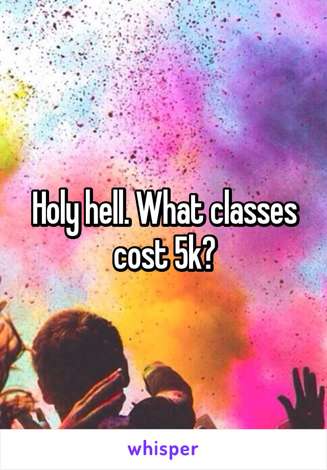 Holy hell. What classes cost 5k?