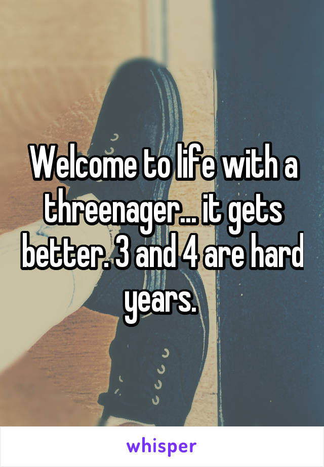 Welcome to life with a threenager... it gets better. 3 and 4 are hard years. 
