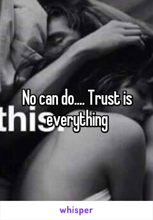 No can do.... Trust is everything