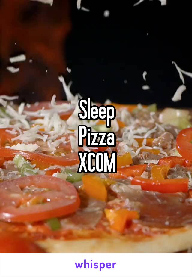Sleep
Pizza
XCOM