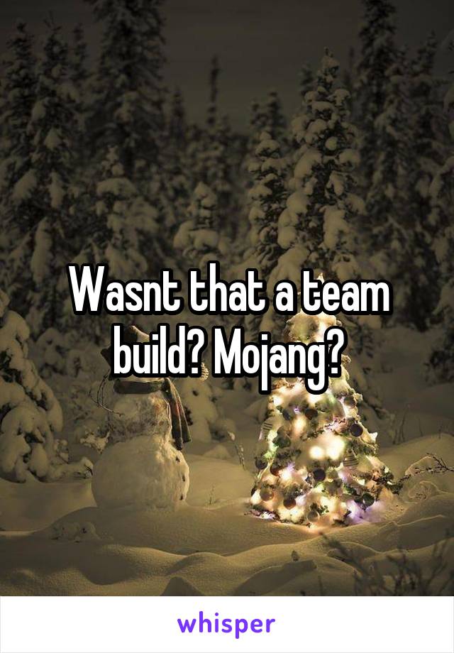 Wasnt that a team build? Mojang?