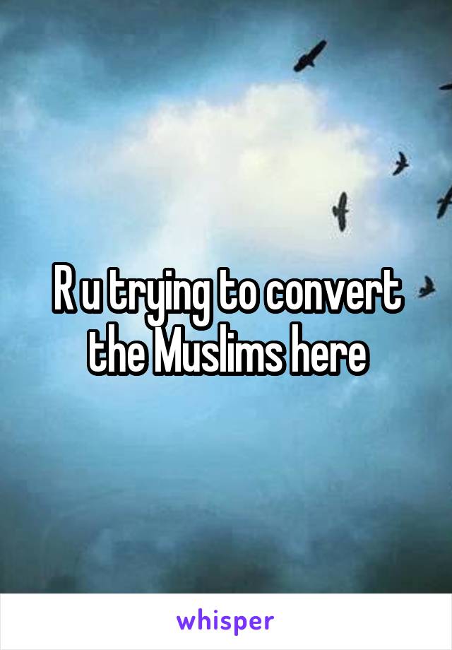 R u trying to convert the Muslims here