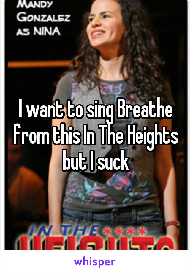 I want to sing Breathe from this In The Heights but I suck