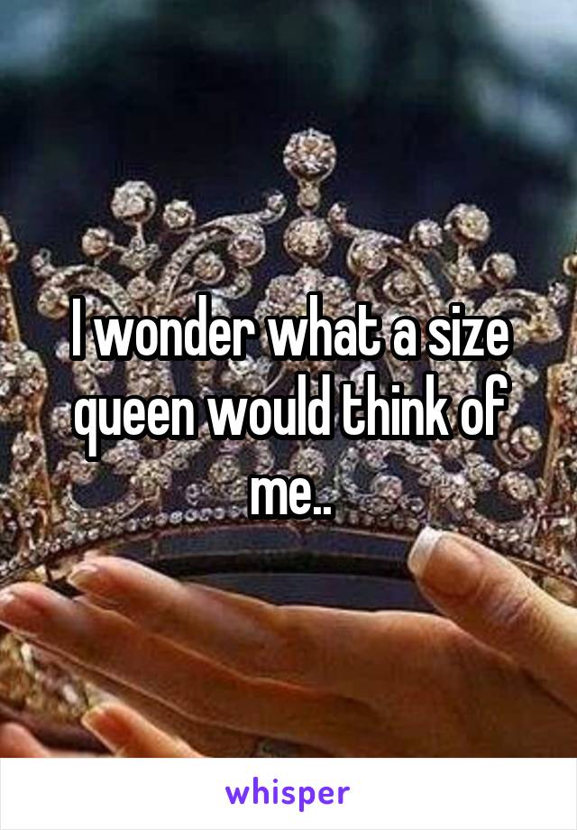 I wonder what a size queen would think of me..