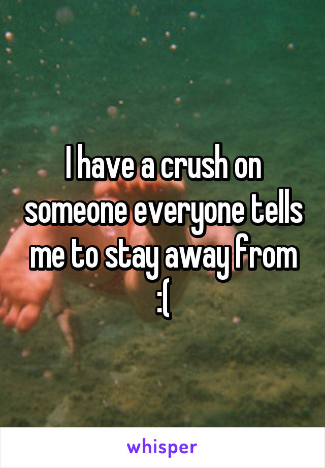 I have a crush on someone everyone tells me to stay away from :(