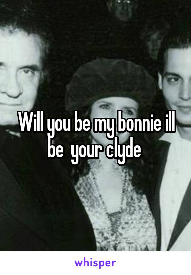 Will you be my bonnie ill be  your clyde 