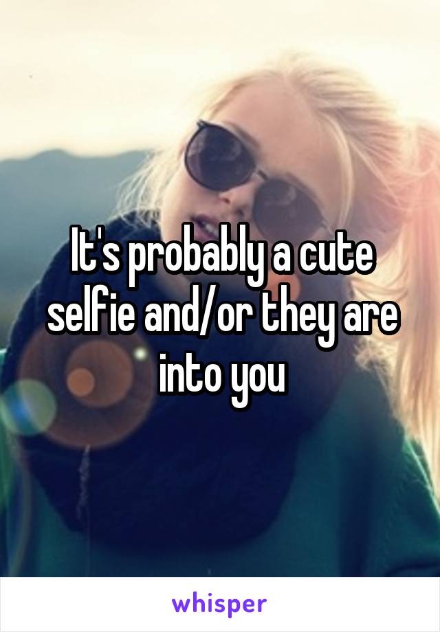 It's probably a cute selfie and/or they are into you