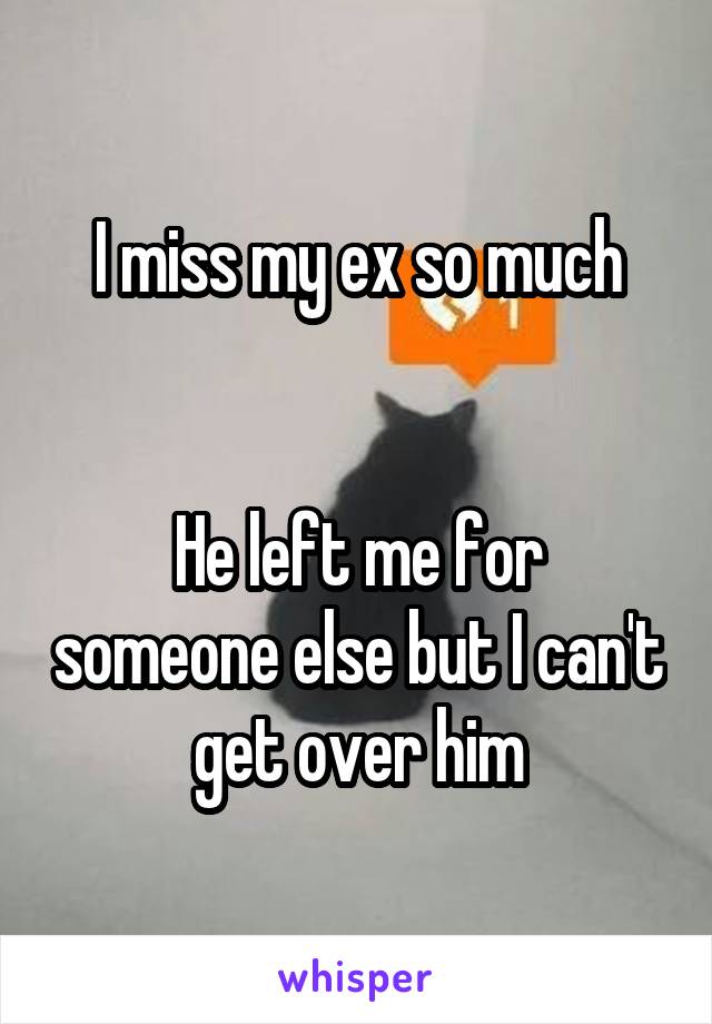 I miss my ex so much


He left me for someone else but I can't get over him