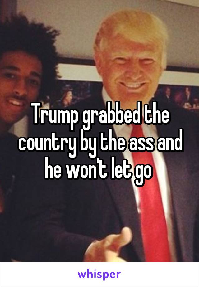 Trump grabbed the country by the ass and he won't let go 