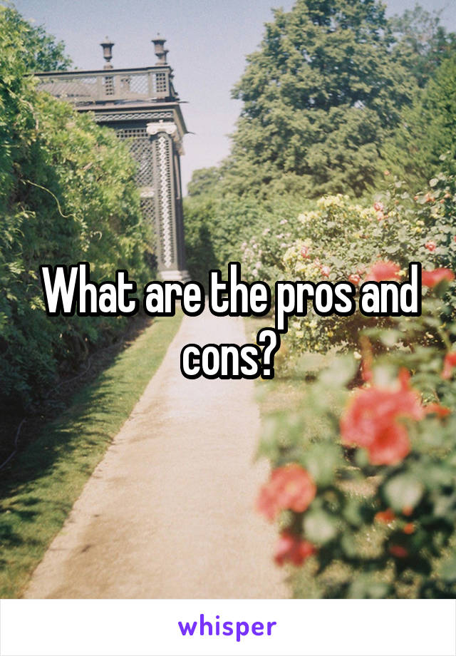 What are the pros and cons?