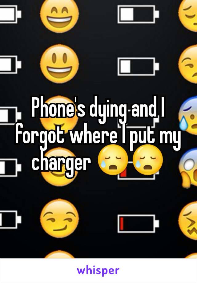 Phone's dying and I forgot where I put my charger 😥😥