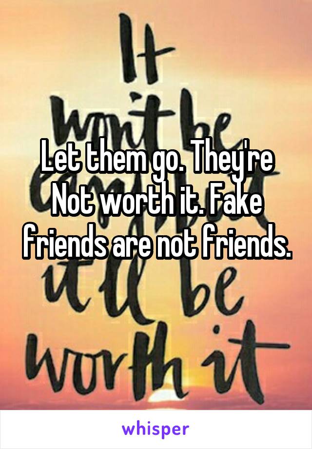 Let them go. They're Not worth it. Fake friends are not friends. 