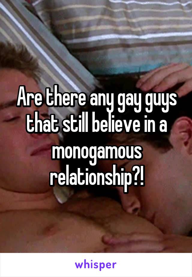 Are there any gay guys that still believe in a monogamous relationship?!