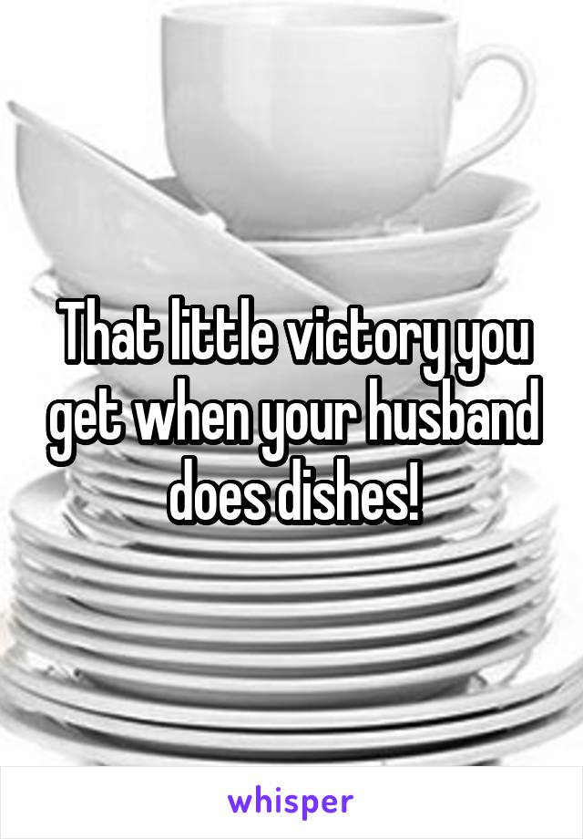 That little victory you get when your husband does dishes!