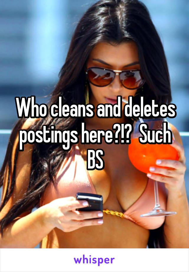 Who cleans and deletes postings here?!?  Such BS