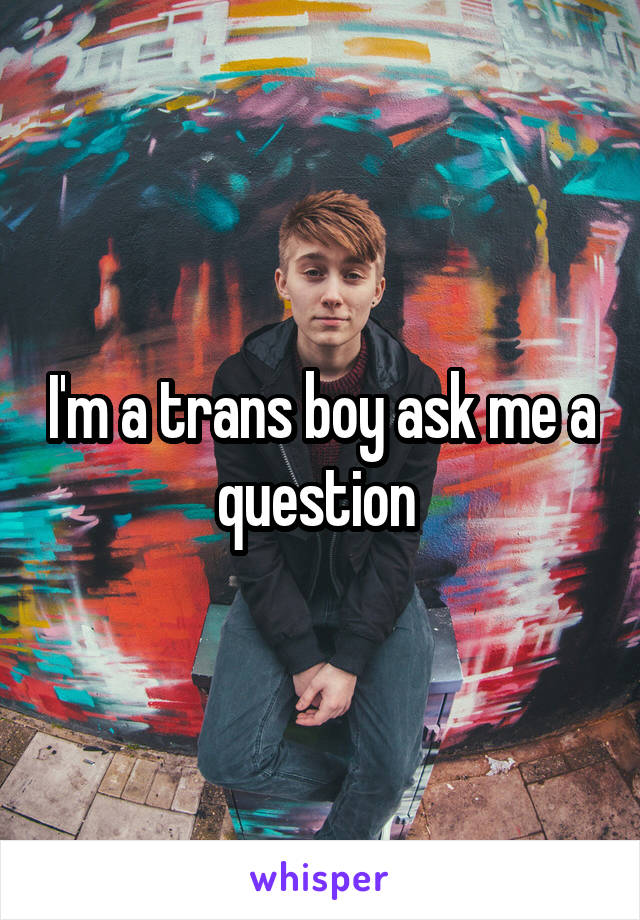 I'm a trans boy ask me a question 