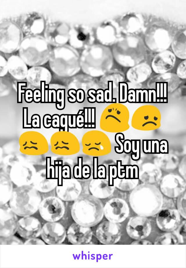 Feeling so sad. Damn!!! La cagué!!! 😟😞😖😖😢 Soy una hija de la ptm