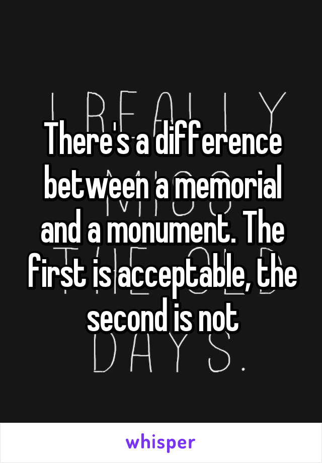 There's a difference between a memorial and a monument. The first is acceptable, the second is not