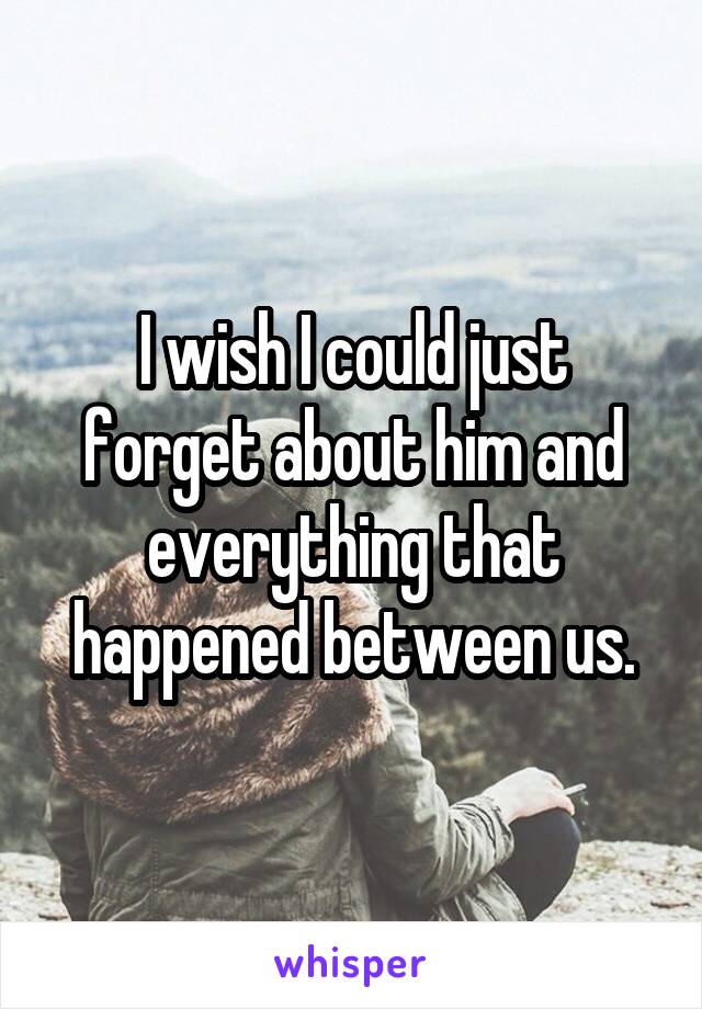 I wish I could just forget about him and everything that happened between us.