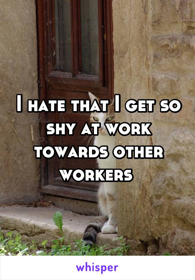 I hate that I get so shy at work towards other workers 