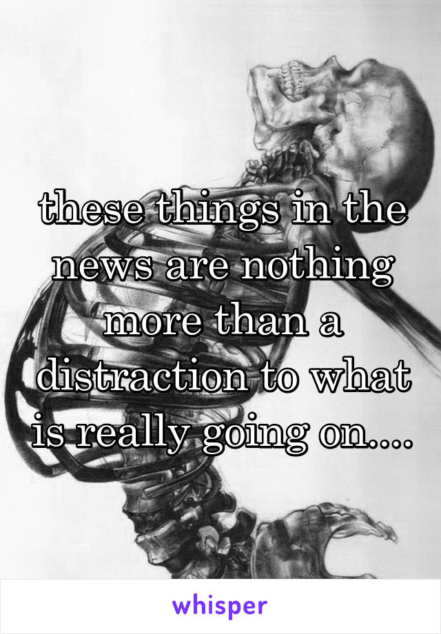 these things in the news are nothing more than a distraction to what is really going on....