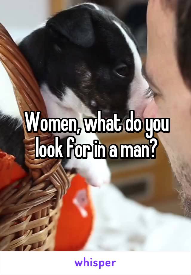 Women, what do you look for in a man?