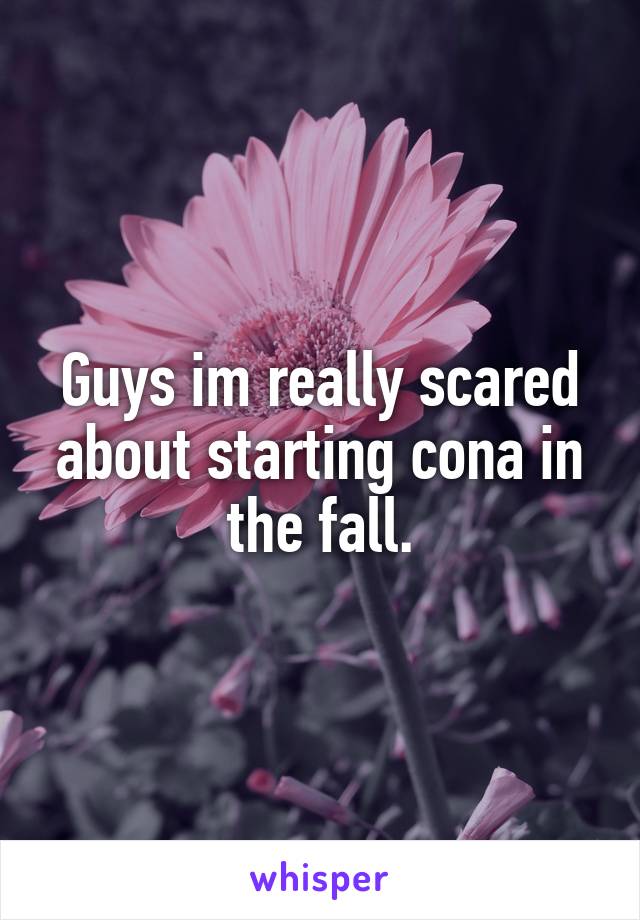 Guys im really scared about starting cona in the fall.