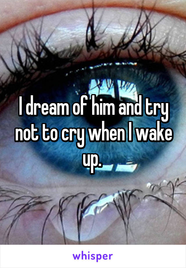 I dream of him and try not to cry when I wake up. 