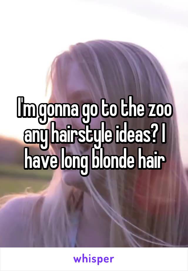 I'm gonna go to the zoo any hairstyle ideas? I have long blonde hair