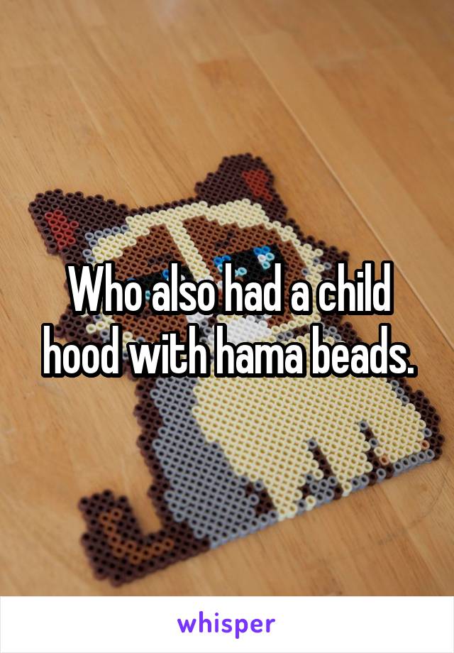 Who also had a child hood with hama beads.