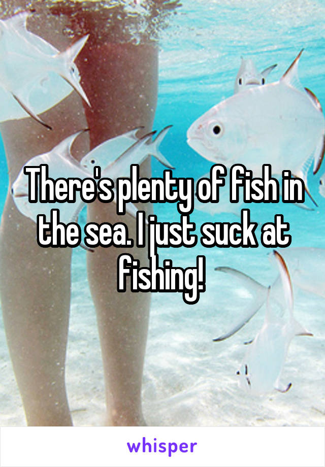 There's plenty of fish in the sea. I just suck at fishing! 