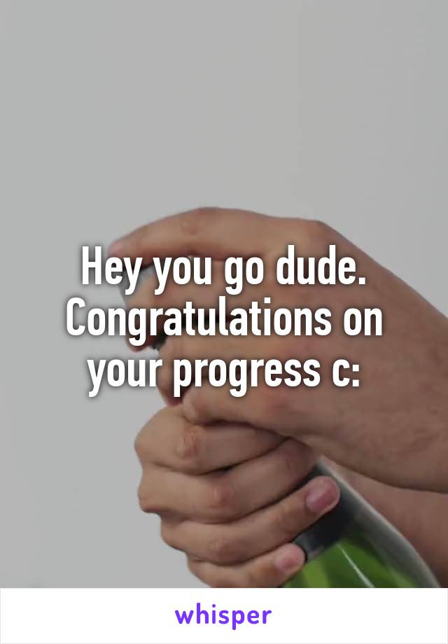 Hey you go dude. Congratulations on your progress c: