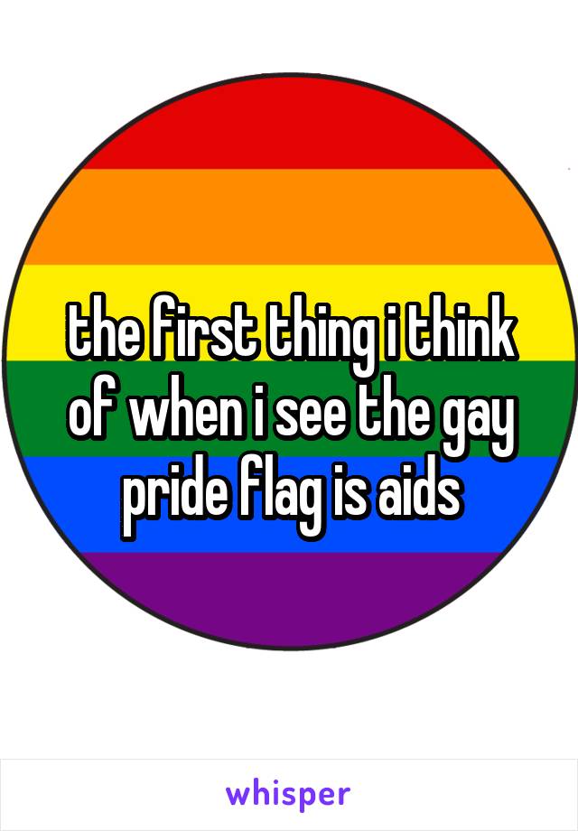 the first thing i think of when i see the gay pride flag is aids
