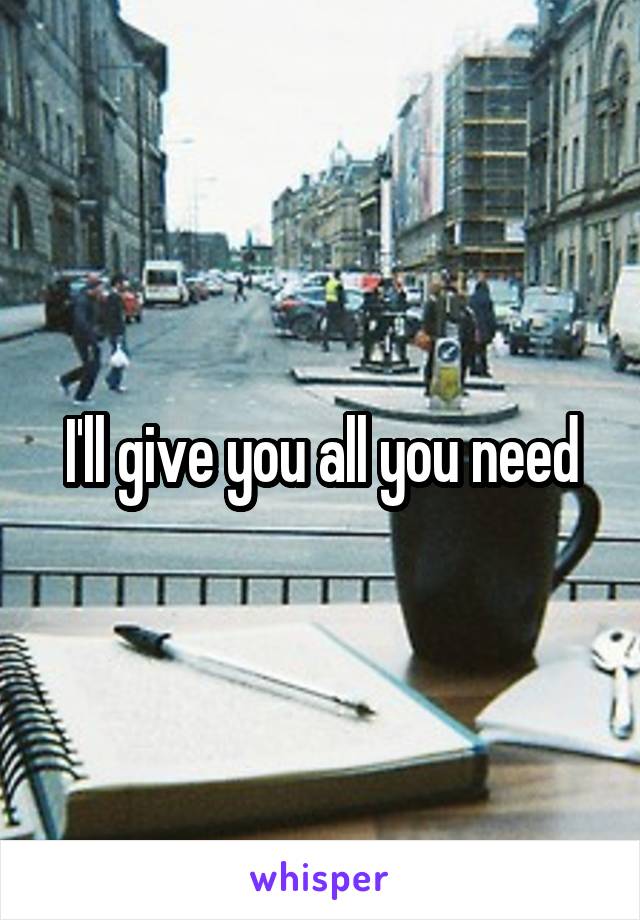 I'll give you all you need