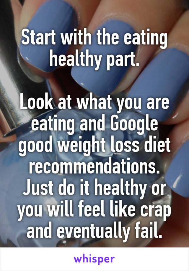 Start with the eating healthy part.

Look at what you are eating and Google good weight loss diet recommendations.
Just do it healthy or you will feel like crap and eventually fail.