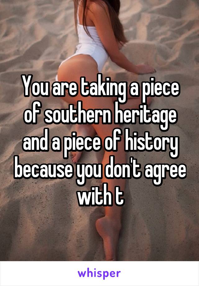 You are taking a piece of southern heritage and a piece of history because you don't agree with t