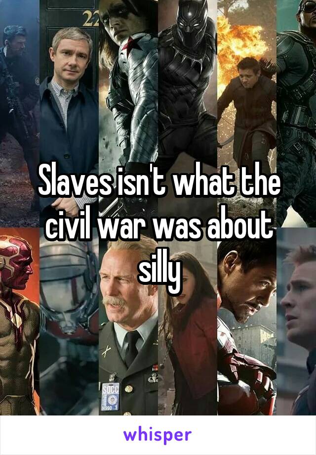 Slaves isn't what the civil war was about silly